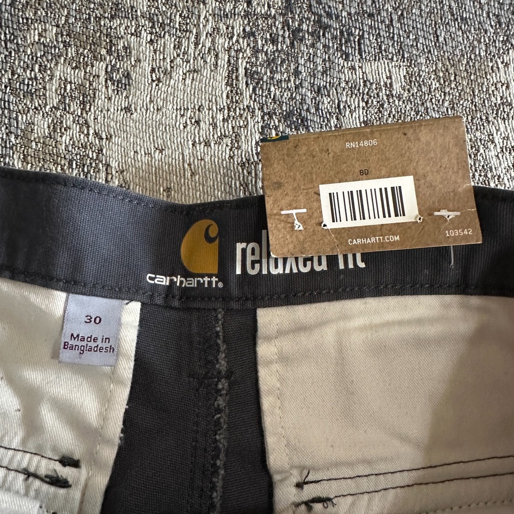 Carhartt Cargo Shorts Mens 30 Grey Charcoal NEW Rugged Flex Rigby Relaxed 103542 - Picture 3 of 9